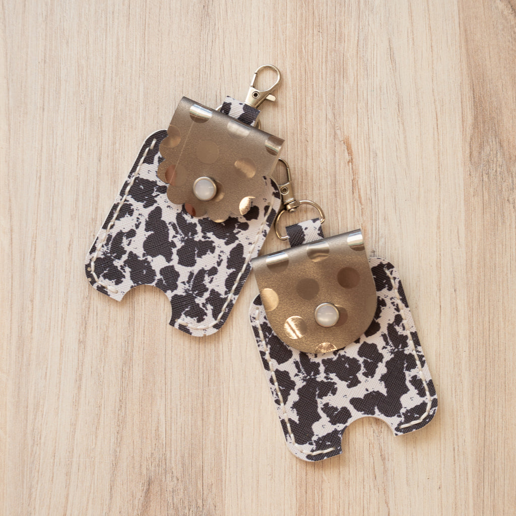 Cow Print Hand Sanitizer Holder