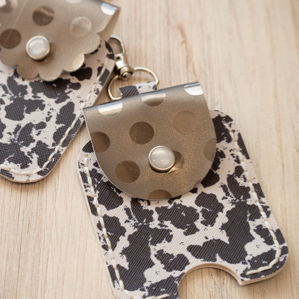 Cow Print Hand Sanitizer Holder