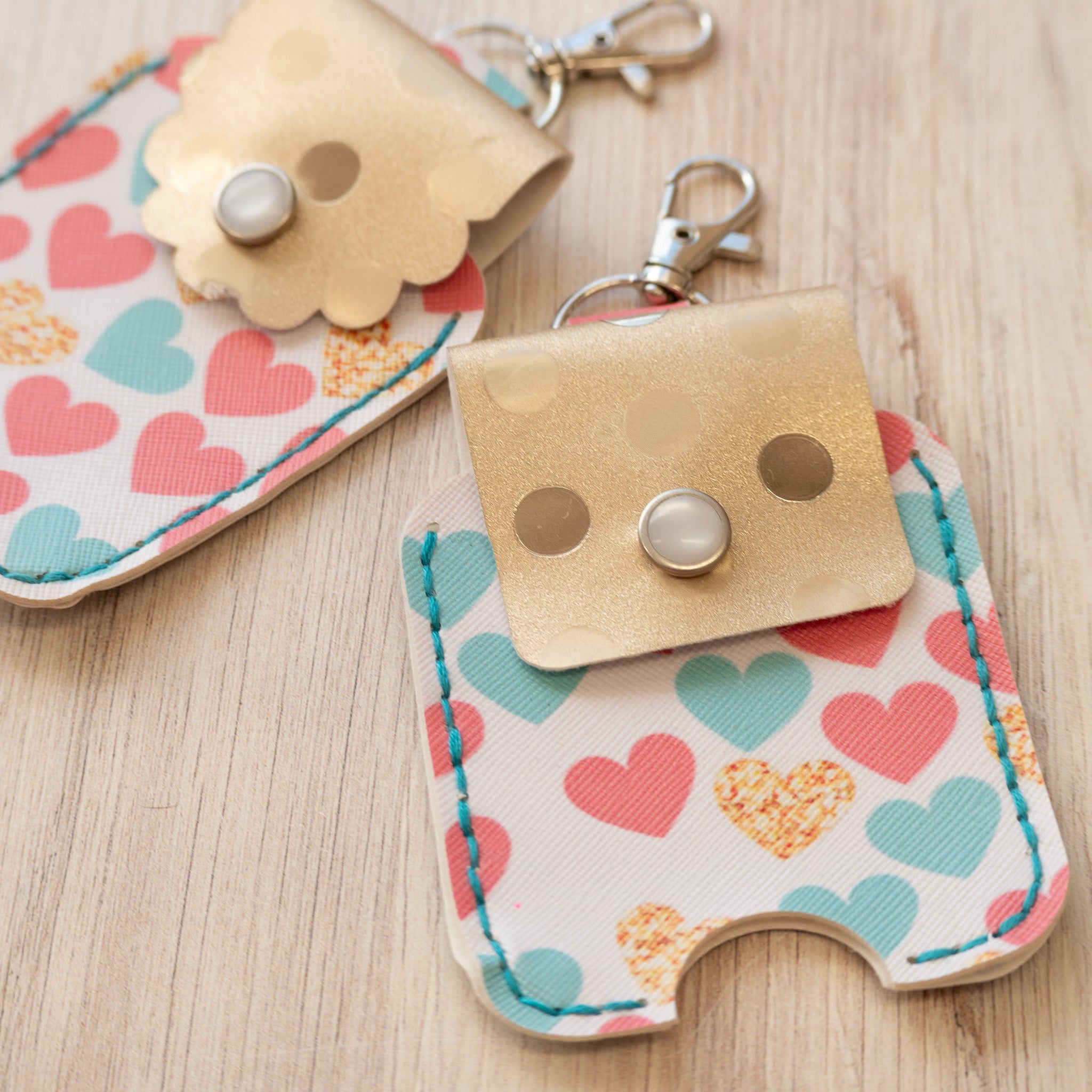 Pastel Hearts Hand Sanitizer Holder