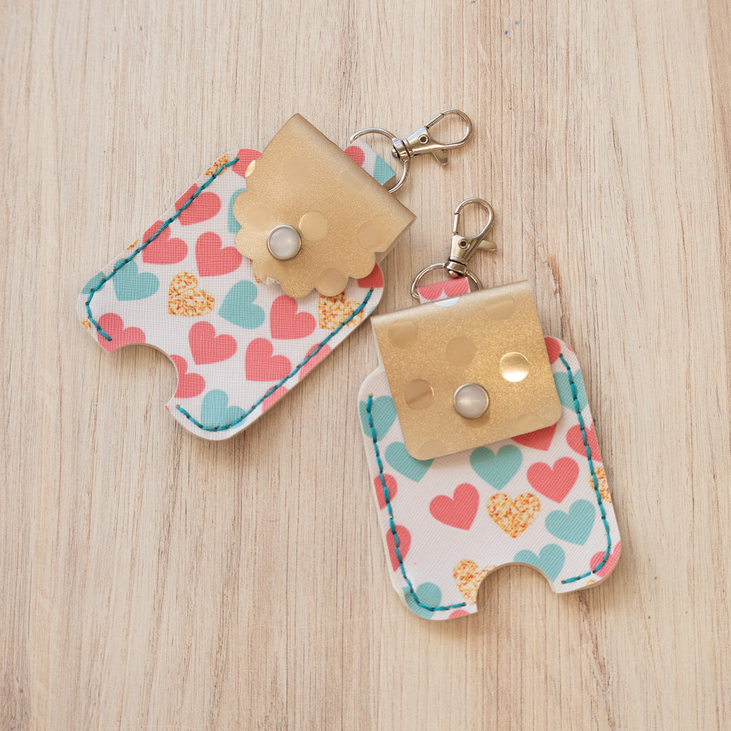 Pastel Hearts Hand Sanitizer Holder