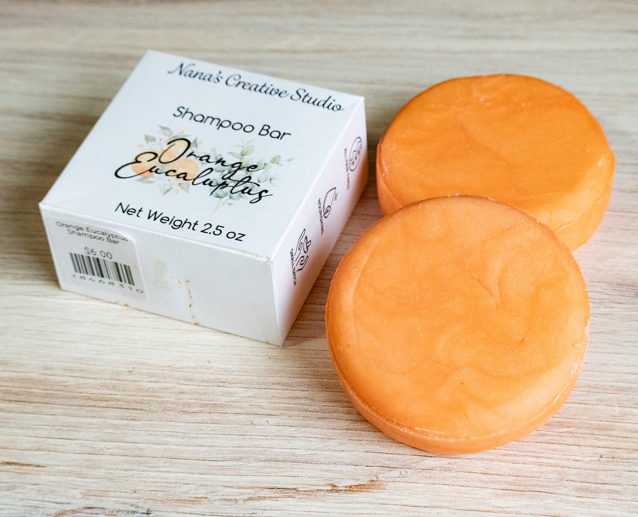 Luxury Botanical Shampoo Bar: Orange Eucalyptus