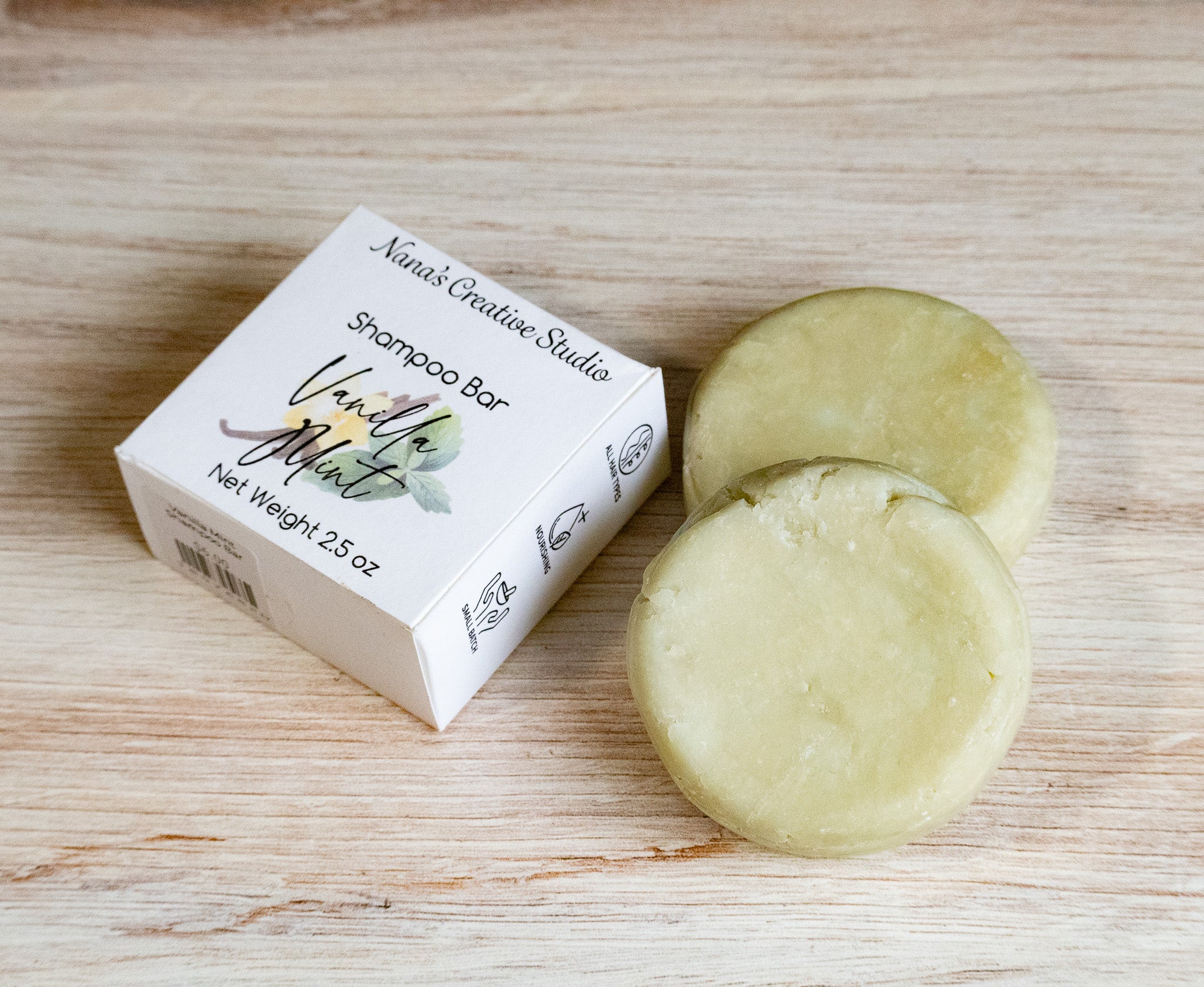 Luxury Botanical Shampoo Bar: Vanilla Mint