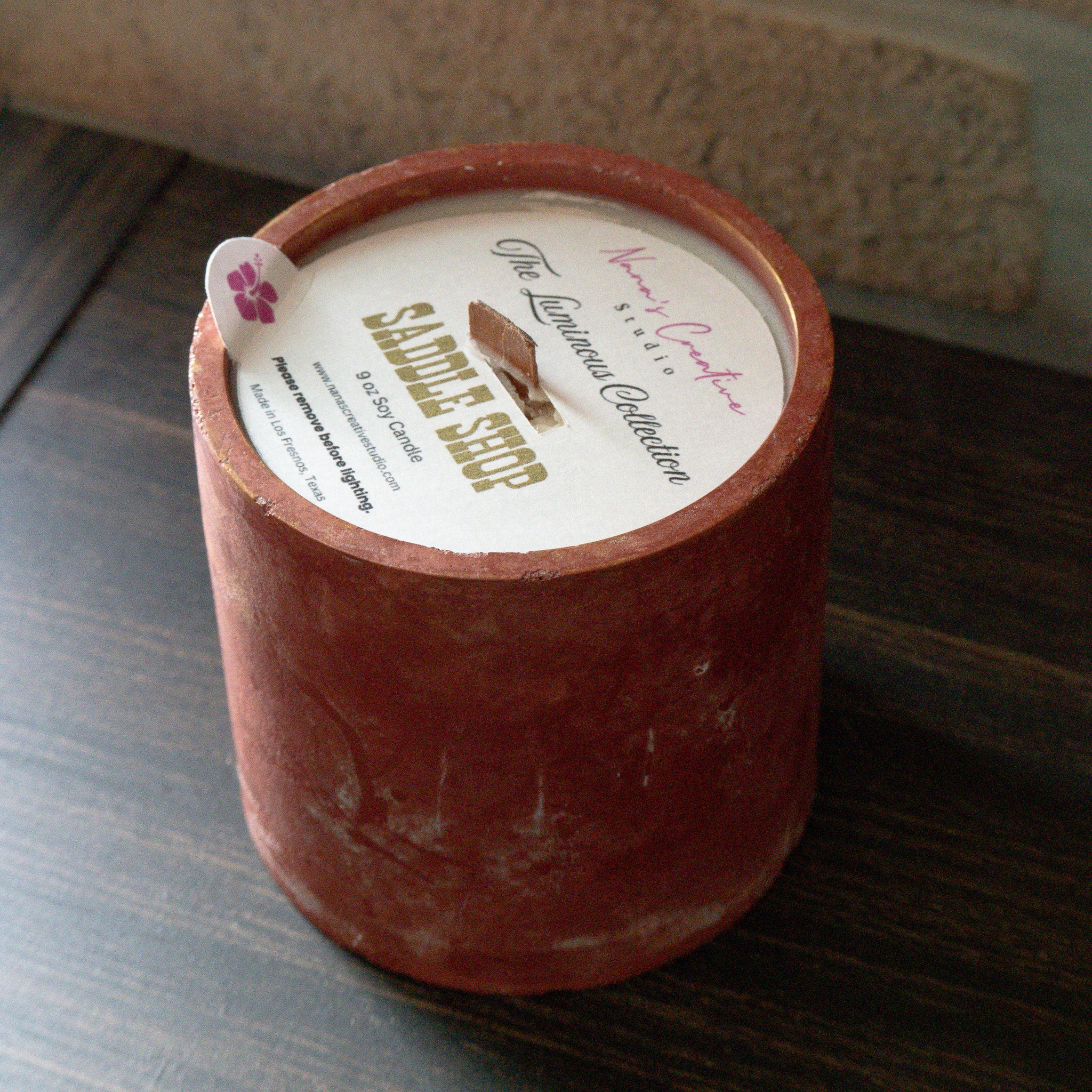 Saddle Shop Cement Candle