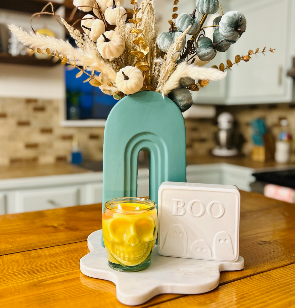 Dia de Los Muertos Sugar Skull Candle