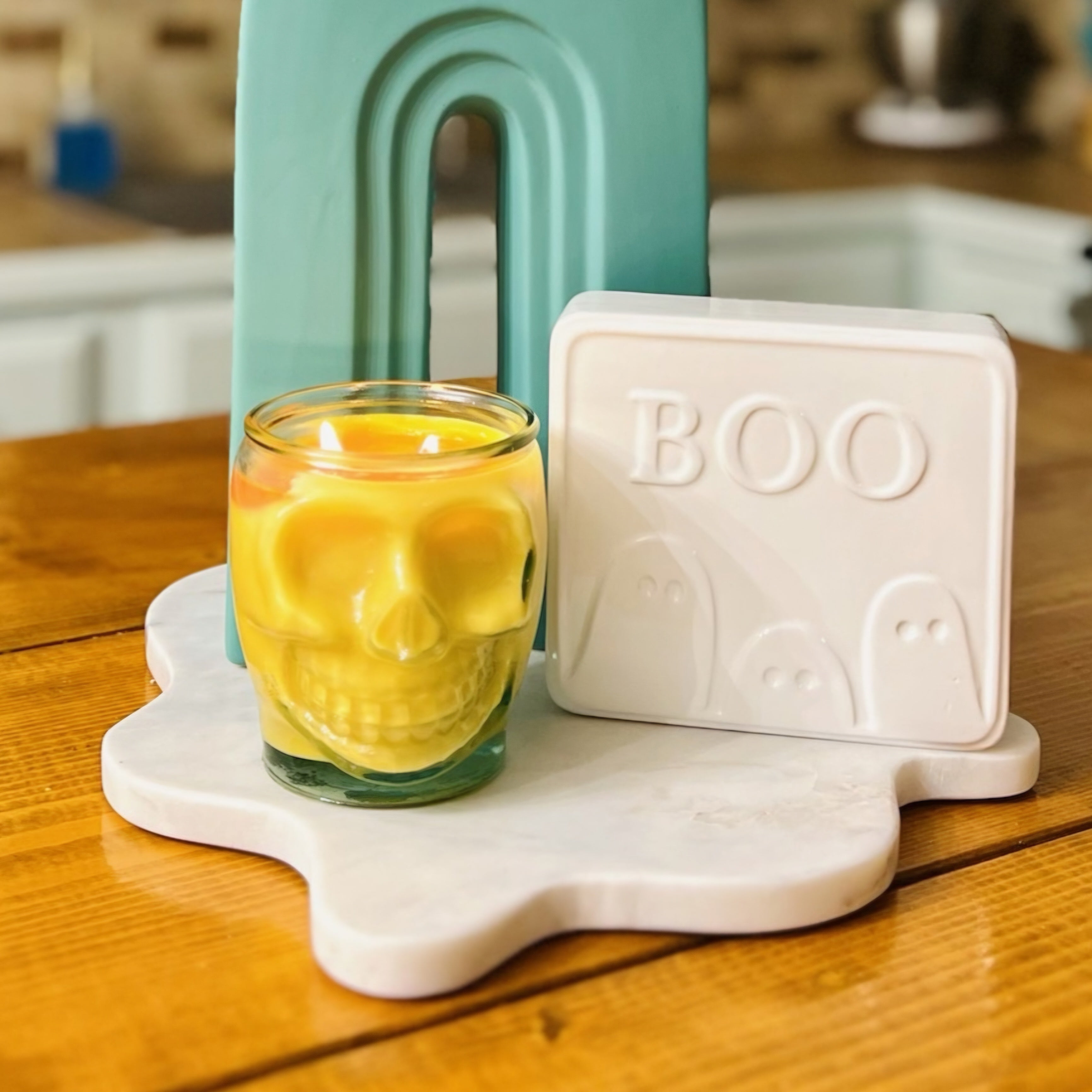 Dia de Los Muertos Sugar Skull Candle