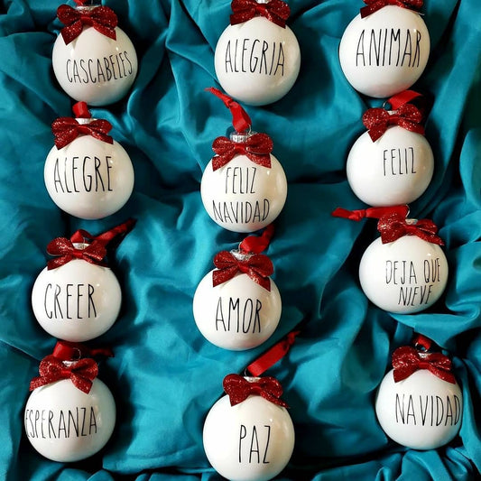 Rae Dunn Inspired Hispanic Christmas Ornaments