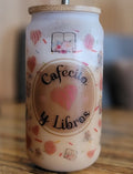 Cafécito y Libros Glass Can - Nana's Creative Studio