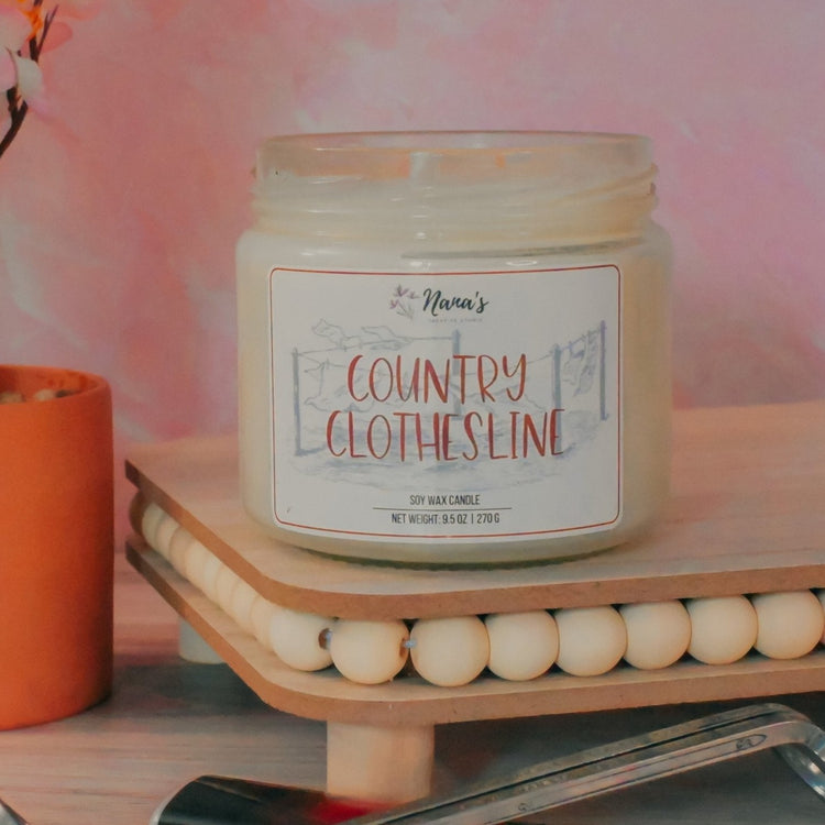 Country Clothesline Soy Candle - Nana's Creative Studio