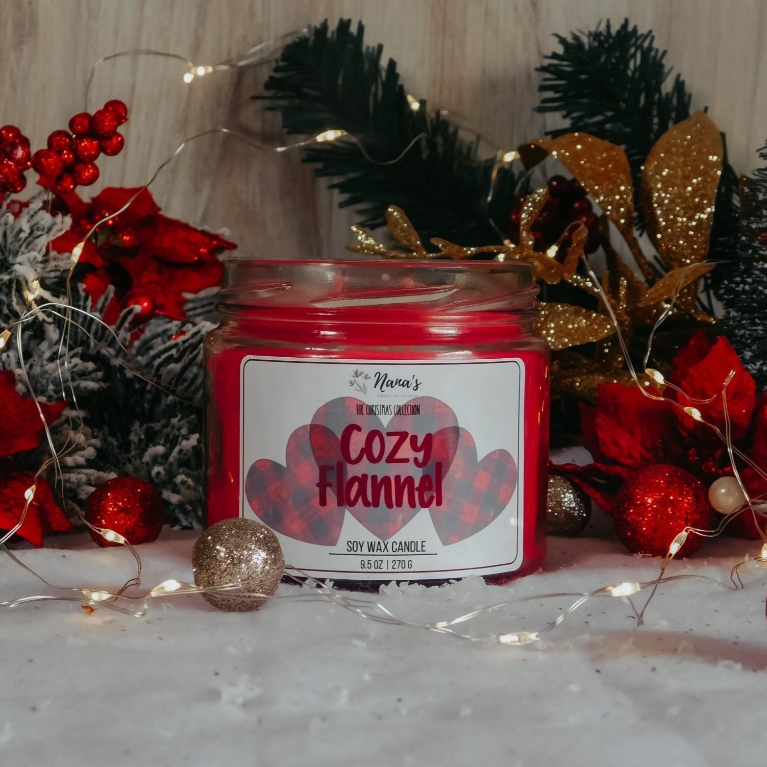 Cozy Flannel Soy Wax Candle - Nana's Creative Studio