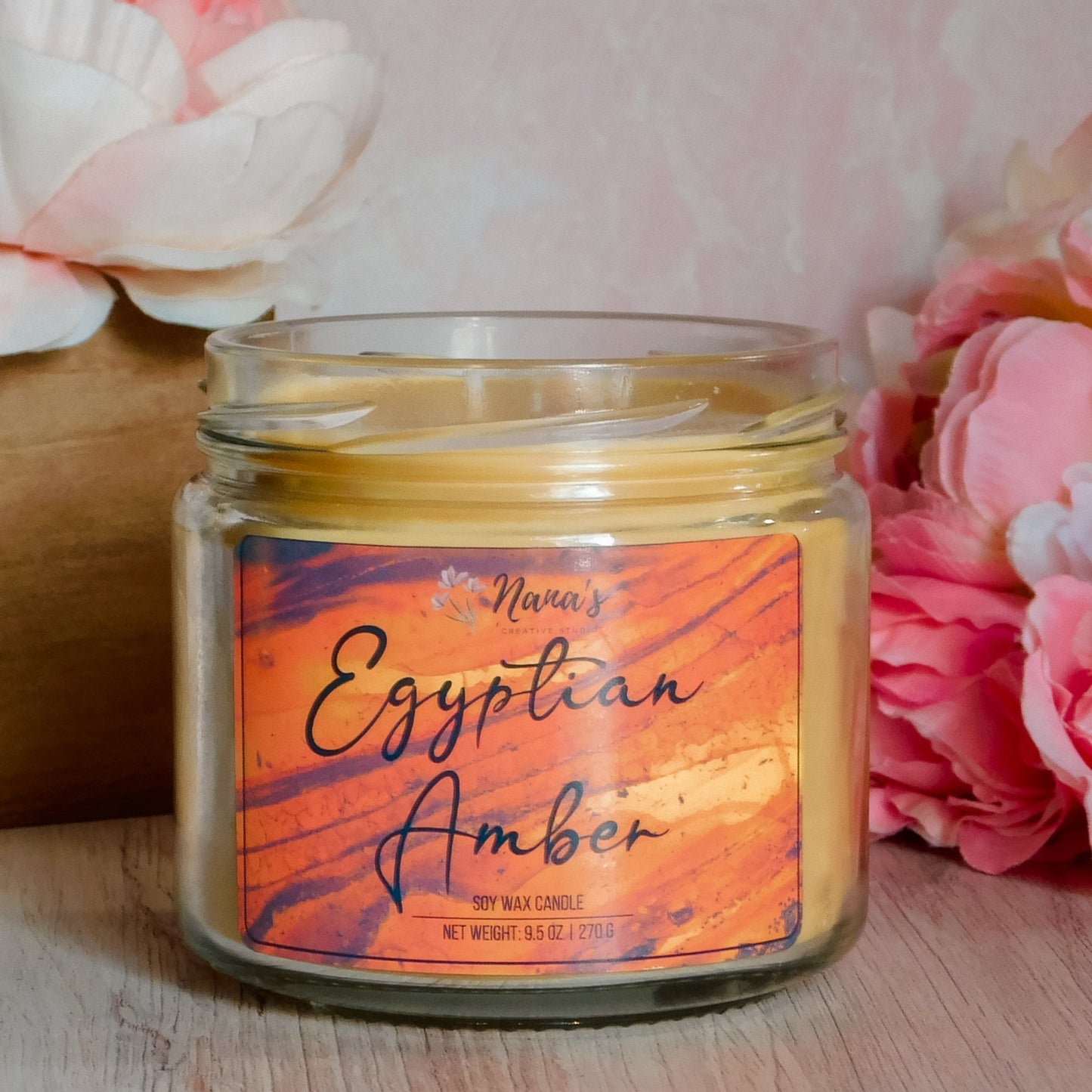 Egyptian Amber Soy Wax Candle - Nana's Creative Studio