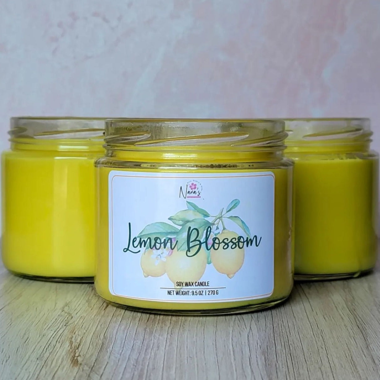 Lemon Blossom Soy Wax Candle - Nana's Creative Studio