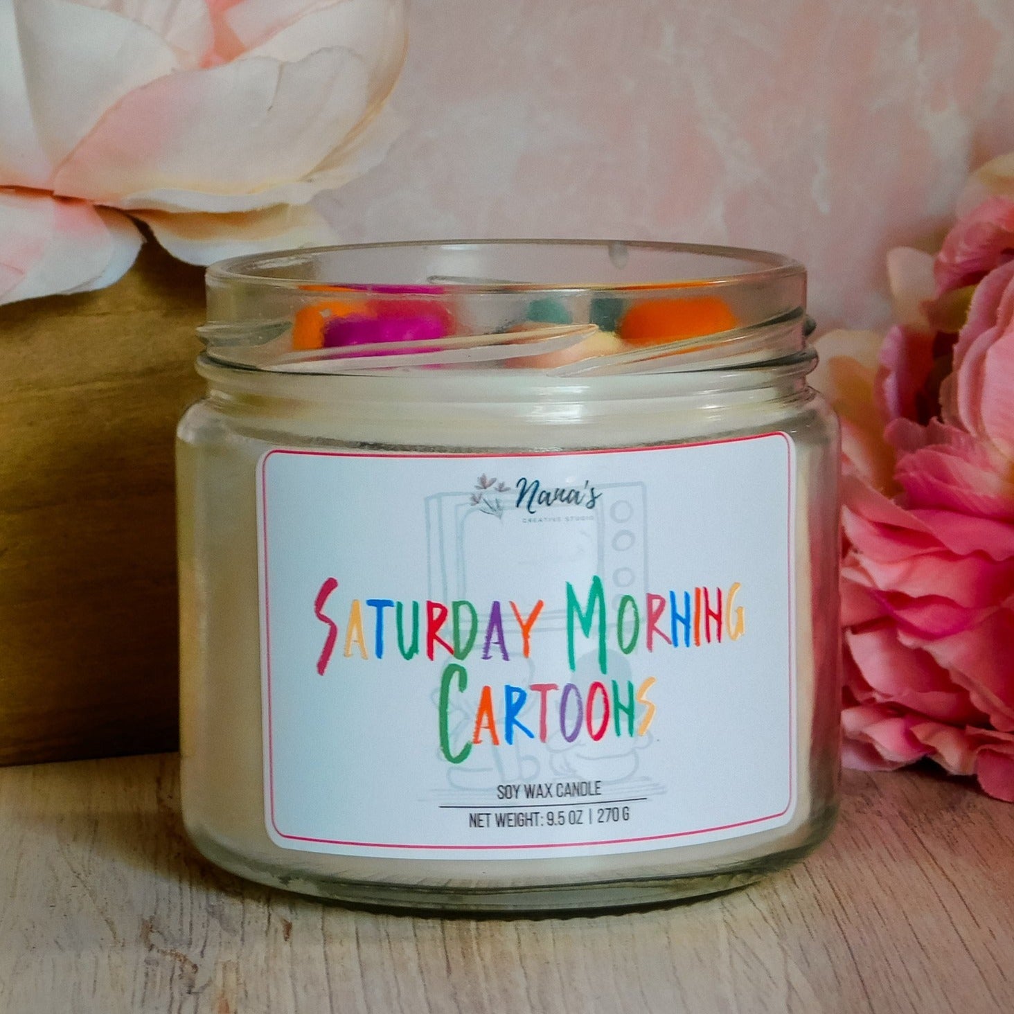 Saturday Morning Cartoons Candle - Nana's Creative Studio