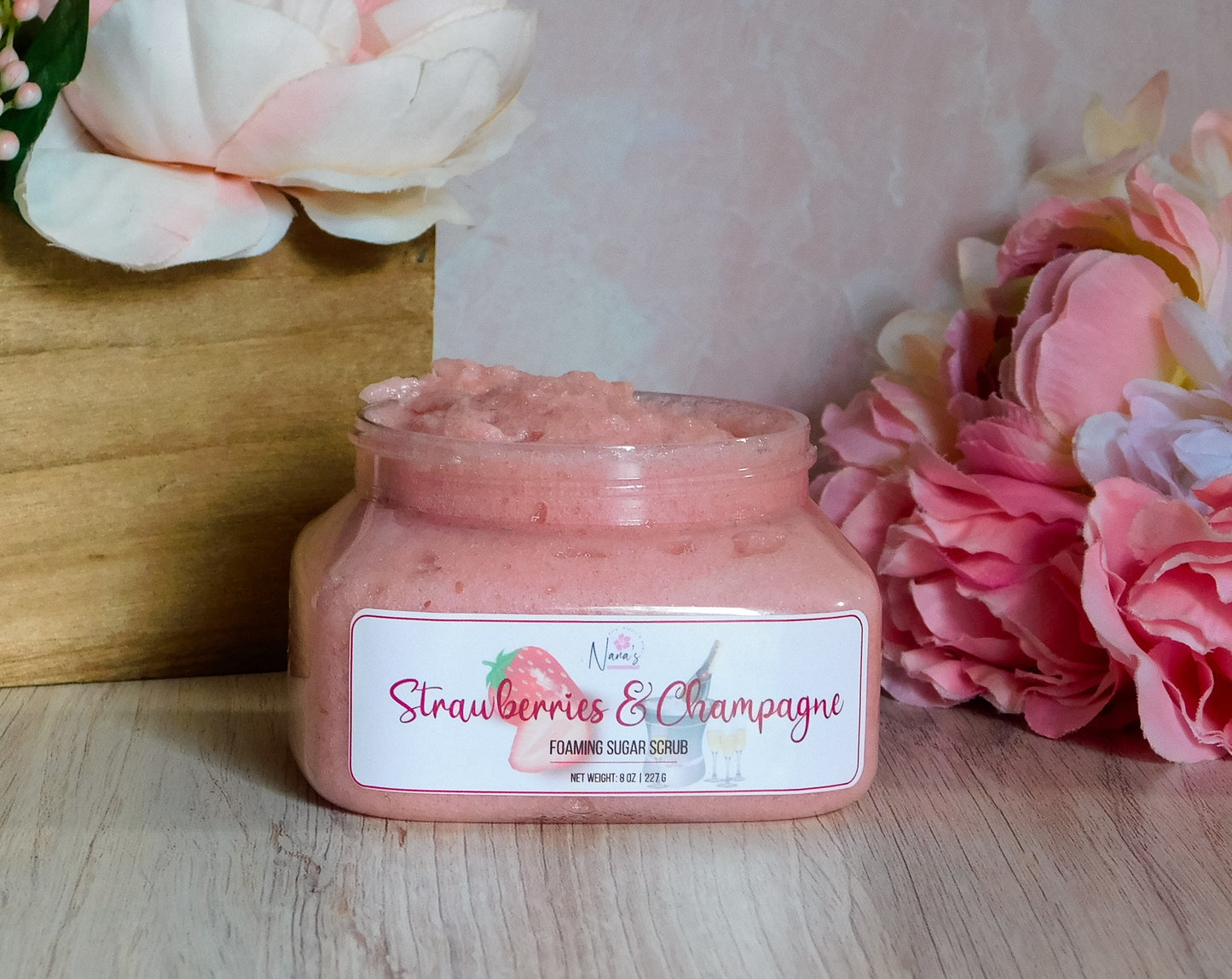 Strawberries & Champagne Foaming Sugar Scrub - Nana's Creative Studio