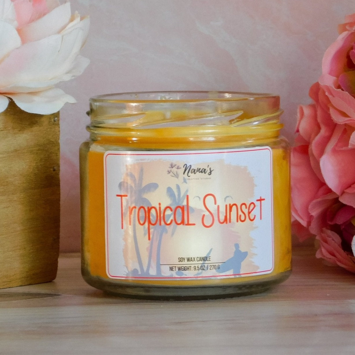 Tropical Sunset Soy Candle - Nana's Creative Studio